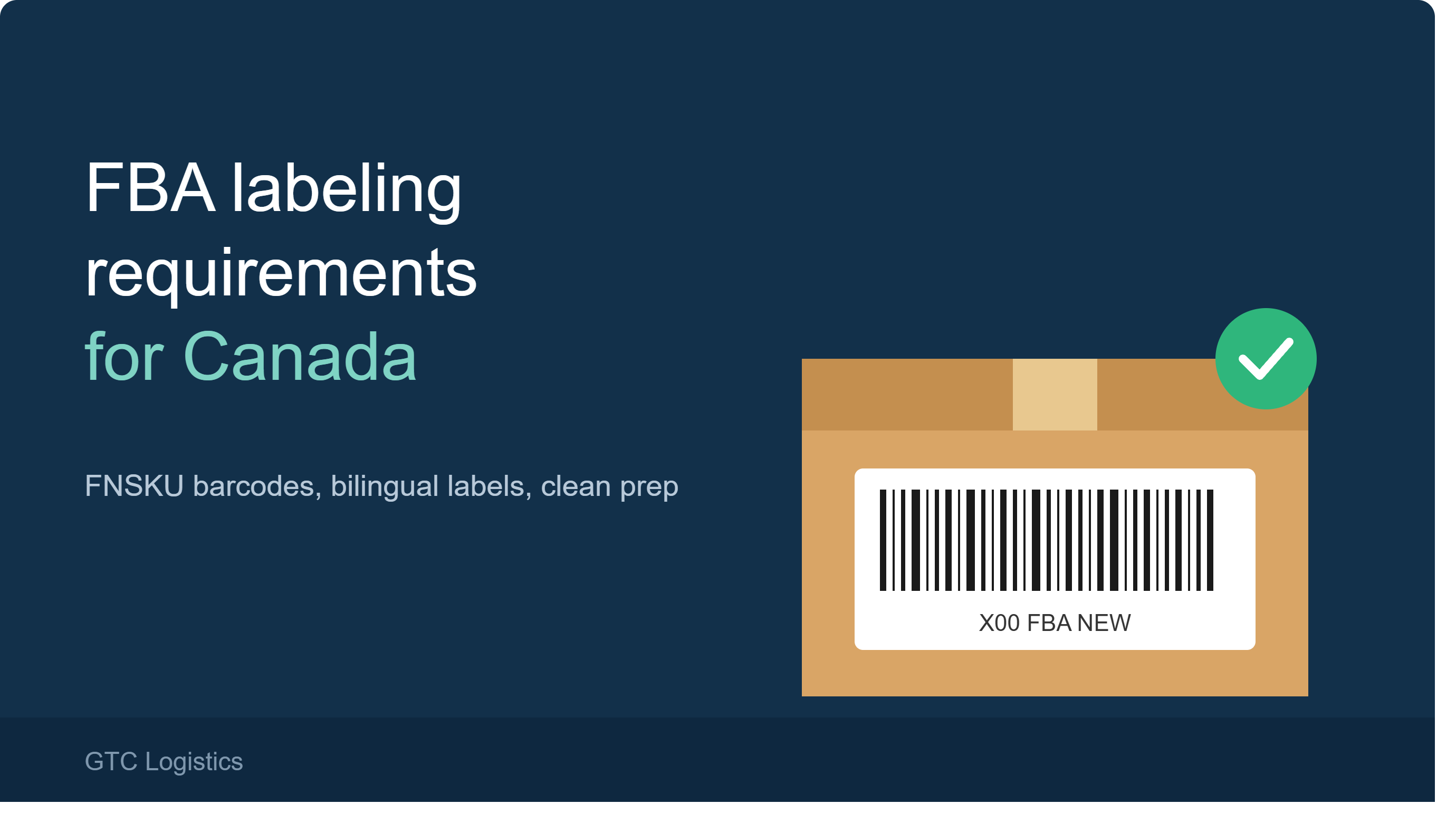 Shipping box with barcode label for Amazon FBA in Canada